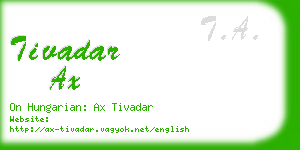 tivadar ax business card